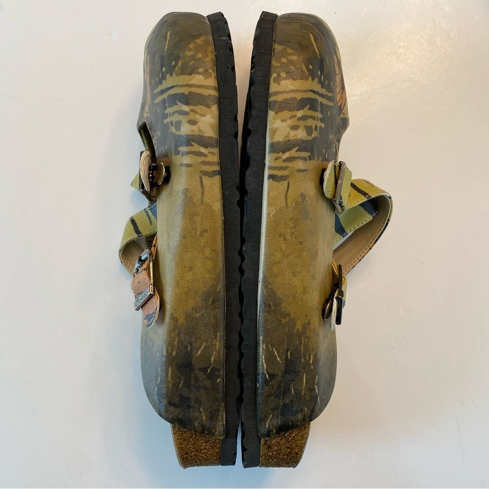 Calceo Butterfly Neutral Tan Clogs Shoe Size 38 7.5 Slip On Handmade Unique Rare - Picture 6 of 10
